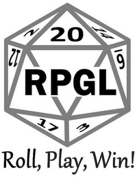 RPGL 20 14 6 3 17 12 2 ROLL, PLAY, WIN! logo