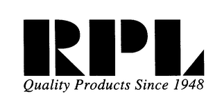 RPL QUALITY PRODUCTS SINCE 1948 logo