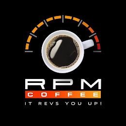 RPM COFFEE IT REVS YOU UP! logo