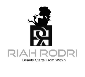 RR RIAH RODRI BEAUTY STARTS FROM WITHIN logo