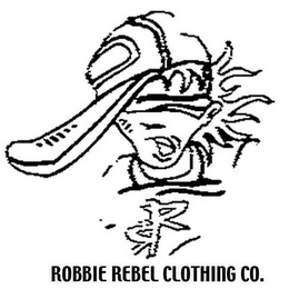 RR ROBBIE REBEL CLOTHING CO. logo