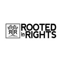 RR ROOTED IN RIGHTS logo