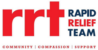RRT RAPID RELIEF TEAM COMMUNITY COMPASSION SUPPORT logo