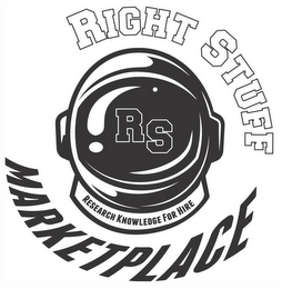 RS RESEARCH KNOWLEDGE FOR HIRE RIGHT STUFF MARKETPLACE logo