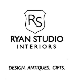 RS RYAN STUDIO INTERIORS DESIGN. ANTIQUES. GIFTS. logo