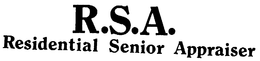 R.S.A. RESIDENTIAL SENIOR APPRAISER logo