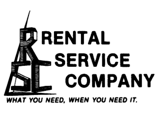 RSC RENTAL SERVICE COMPANY WHAT YOU NEED, WHEN YOU NEED IT logo