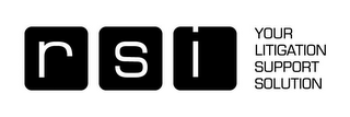 RSI YOUR LITIGATION SUPPORT SOLUTION logo