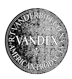 R.T. VANDERBILT CO. N.Y. AMERICAN PRODUCTS VANDEX V logo