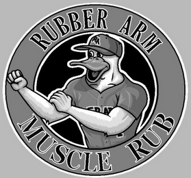RUBBER ARM MUSCLE RUB RA logo