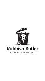 RUBBISH BUTLER WE HANDLE TRASH DAY. logo