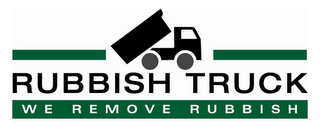RUBBISH TRUCK WE REMOVE RUBBISH logo