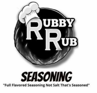 RUBBY RUB SEASONING "FULL FLAVORED SEASONING NOT SALT THAT'S SEASONED" logo