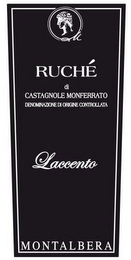 RUCHÉ DI CASTAGNOLE MONFERRATO DENOMINAZIONE DI ORIGINE CONTROLLATA LACCENTO MONTALBERA logo