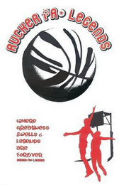 RUCKER PRO LEGENDS WHERE GREATNESS SWELLS & LEGENDS ARE FOREVER RUCKER PRO LEGENDS logo