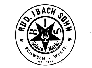 RUD. IBACH SOHN RIS SCHUTZ MARKE SCHWELM-WESTF. SEIT 1794 logo
