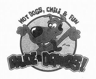 RUDE DAWGS! HOT DOGS, CHILI & FUN logo