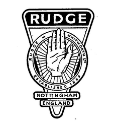RUDGE NOTTINGHAM ENGLAND RUDGE-WHITWORTH LTD ESTABLISHED 1869 logo