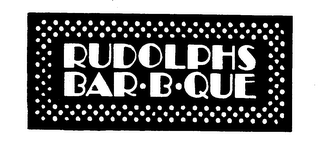 RUDOLPHS BAR. B. QUE logo