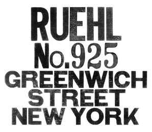 RUEHL NO.925 GREENWICH STREET NEW YORK logo