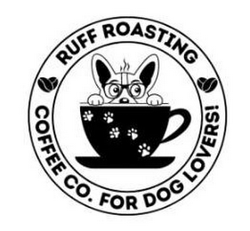 RUFF ROASTING COFFEE CO. FOR DOG LOVERS! logo