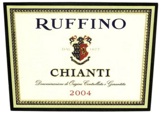RUFFINO CHIANTI 2004 DAL 1877 DENOMINAZIONE DI ORIGINE CONTROLLATA E GARANTITA logo