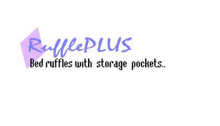 RUFFLEPLUS BED RUFFLES WITH STORAGE POCKETS.. logo