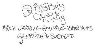 RUGBY'S & COMPANY RICH UNIQUE GENUINE BROTHERS YEARNING TO SUCCEED logo