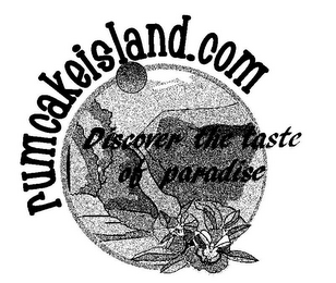 RUMCAKEISLAND.COM DISCOVER THE TASTE OF PARADISE logo
