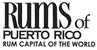 RUMS OF PUERTO RICO RUM CAPITAL OF THE WORLD logo