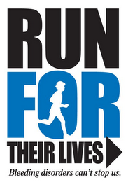 RUN FOR THEIR LIVES BLEEDING DISORDERS CAN'T STOP US. logo