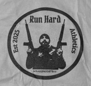 RUN HARD MRA82PIT1087BCO ATHLETICS EST 2025 LYTLE, TX logo