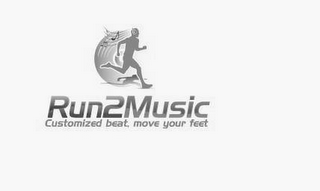 RUN2MUSIC CUSTOMIZED BEAT, MOVE YOUR FEET logo