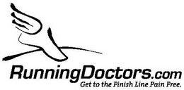 RUNNINGDOCTORS.COM GET TO THE FINISH LINE PAIN FREE. logo