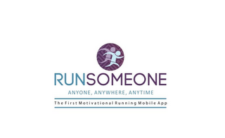 RUNSOMEONE ANYONE, ANYWHERE, ANYTIME THE FIRST MOTIVATIONAL RUNNING APP logo