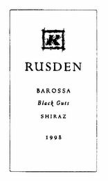 RUSDEN BAROSSA BLACK GUTS SHIRAZ 1998 logo