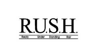 R.U.S.H. REALLY UNDER STANDING HAIR logo