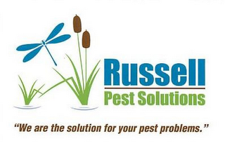 RUSSELL PEST SOLUTIONS "WE ARE THE SOLUTION FOR YOUR PEST PROBLEMS." logo