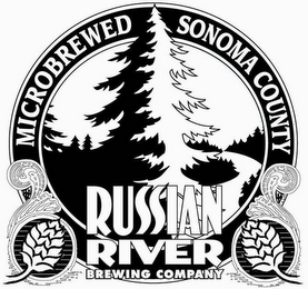 RUSSIAN RIVER BREWING COMPANY MICROBREWED SONOMA COUNTY logo