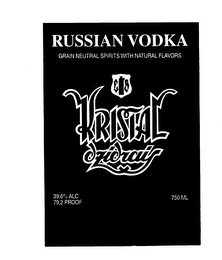 RUSSIAN VODKA GRAIN NEUTRAL SPIRITS WITH NATURAL FLAVORS KRISTALDZIDRAIS logo