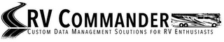 RV COMMANDER CUSTOM DATA MANAGEMENT SOLUTIONS FOR RV ENTHUSIASTS logo