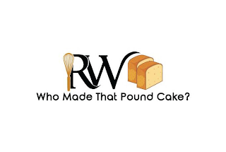 RW WHO MADE THAT POUND CAKE? logo