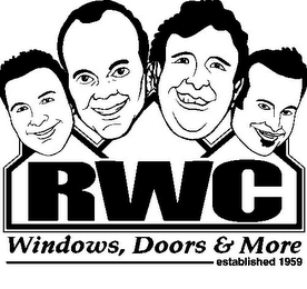 RWC WINDOWS, DOORS & MORE ESTABLISHED 1959 logo