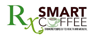RX SMART COFFEE DRINKING YOURSELF TO HEALTH AND WEALTH. logo