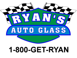 RYAN'S AUTO GLASS 1-800-GET-RYAN logo