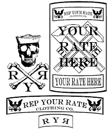 RYR REP YOUR RATE CLOTHING CO. logo