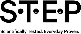 S 1 T 2 E 3 P SCIENTIFICALLY TESTED, EVERYDAY PROVEN. logo