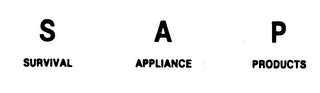 S A P SURVIVAL APPLIANCE PRODUCTS logo