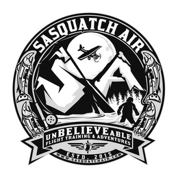 S A SASQUATCH AIR UNBELIEVEABLE FLIGHT TRAINING & ADVENTURES ESTD. 2015 WWW.SASQUATCHAIR.COM logo
