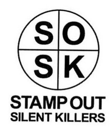 S O S K STAMP OUT SILENT KILLERS logo